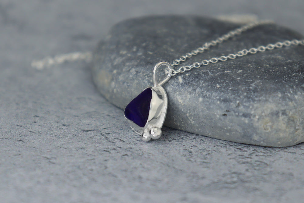 Welsh Sea Glass Silver Necklace