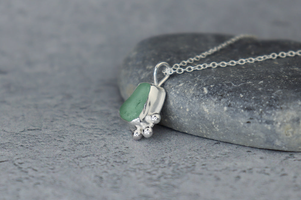 Welsh Sea Glass Silver Necklace