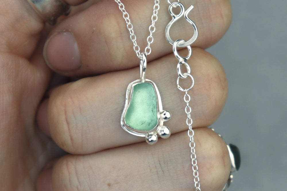 Welsh Sea Glass Silver Necklace