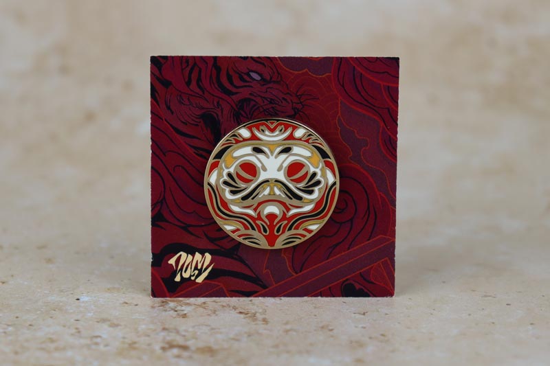 Red Luck Daruma Doll Enamel Pin