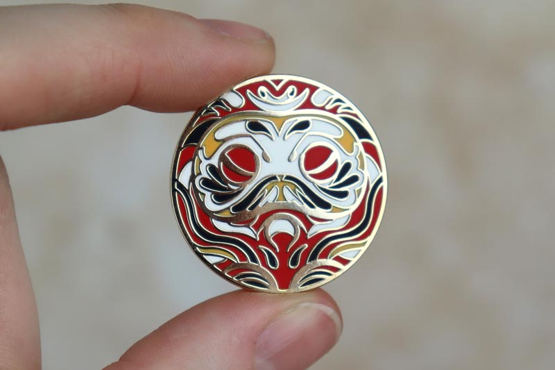 Red Luck Daruma Doll Enamel Pin