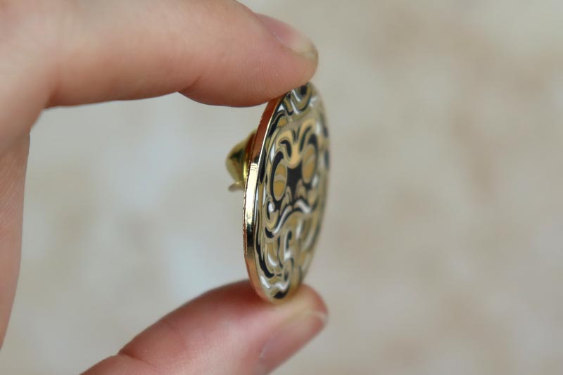 Gold Wealth Daruma Doll Enamel Pin