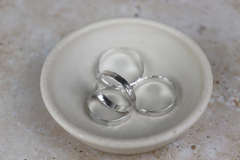 3mm Hammered Sterling Silver Band