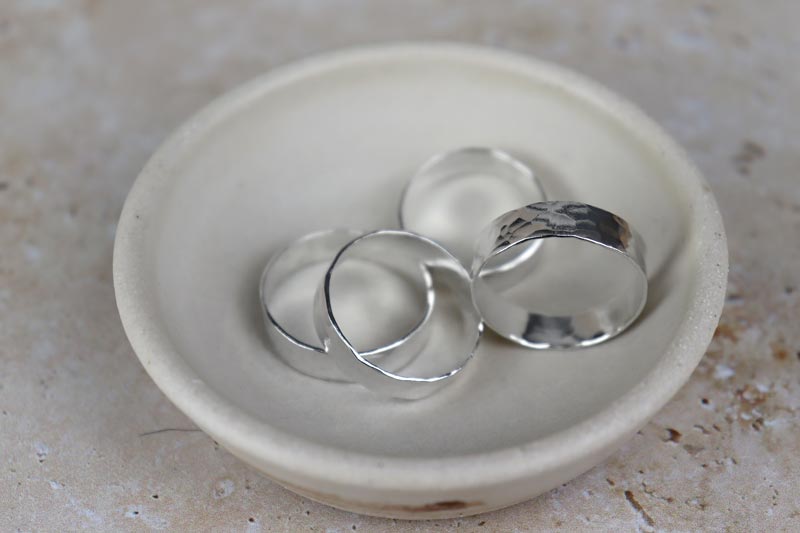 5mm Hammered Sterling Silver Band