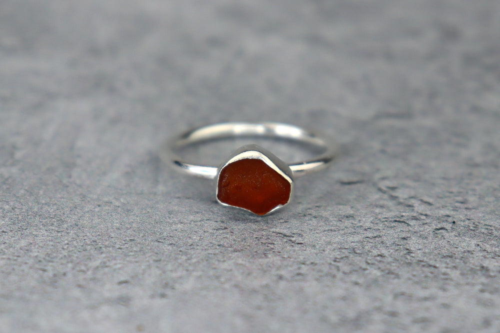UK Size O/P Welsh Sea Glass Ring