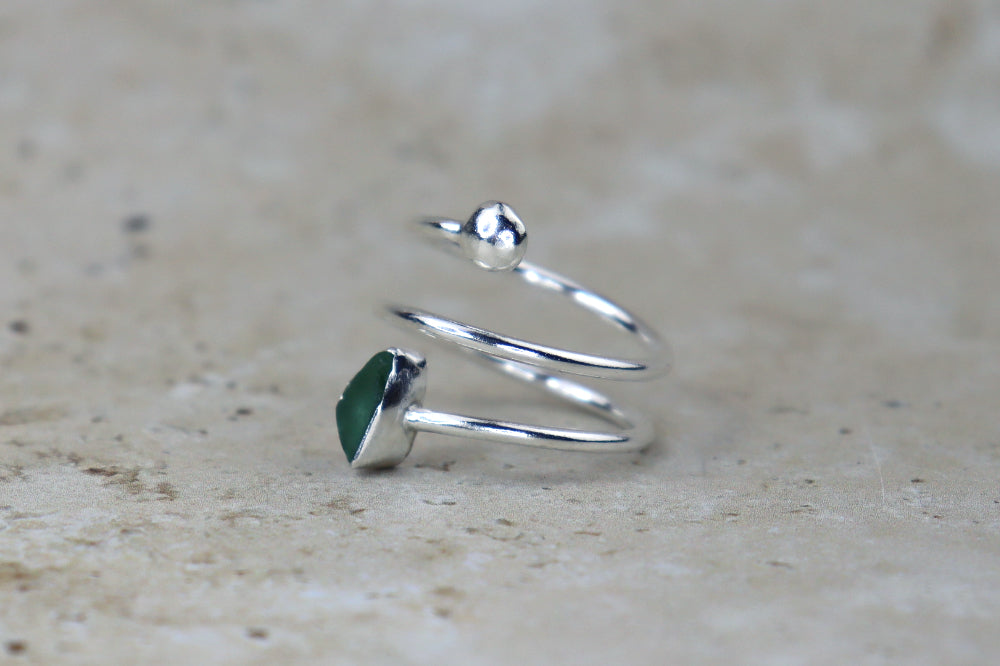 UK Size T Welsh Sea Glass Ring