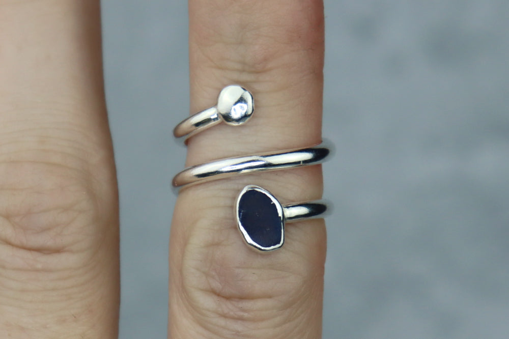 UK Size K/L Welsh Sea Glass Ring