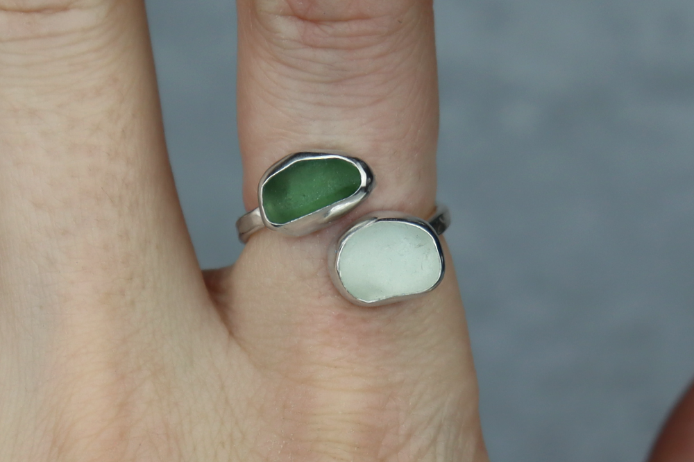 UK Size N Welsh Sea Glass Ring