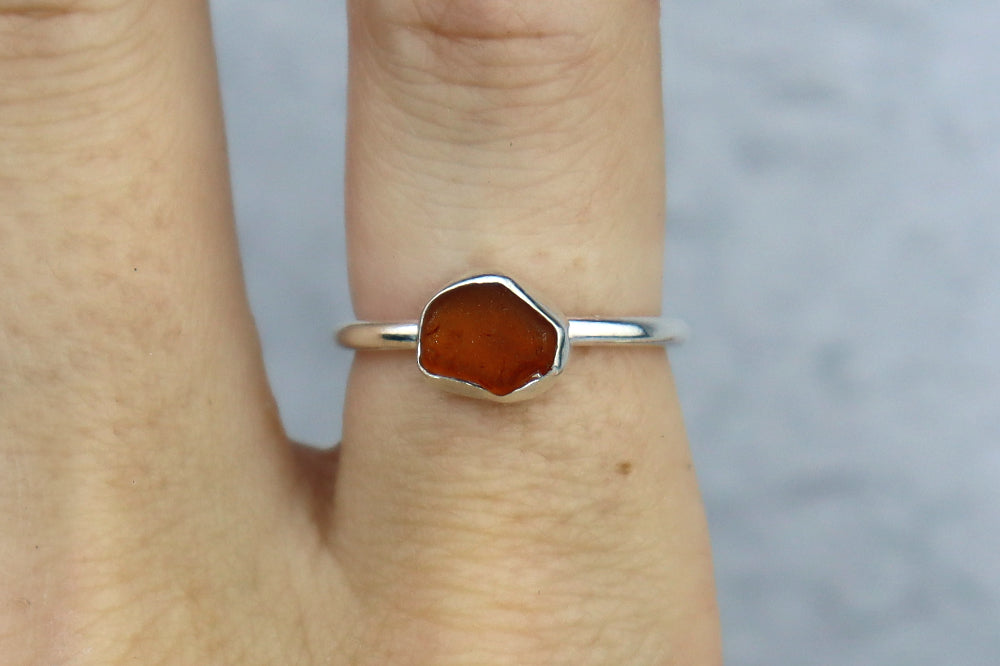 UK Size O/P Welsh Sea Glass Ring
