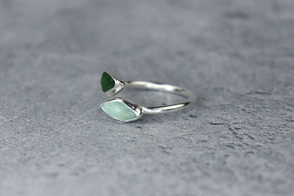 UK Size K/L Welsh Sea Glass Ring
