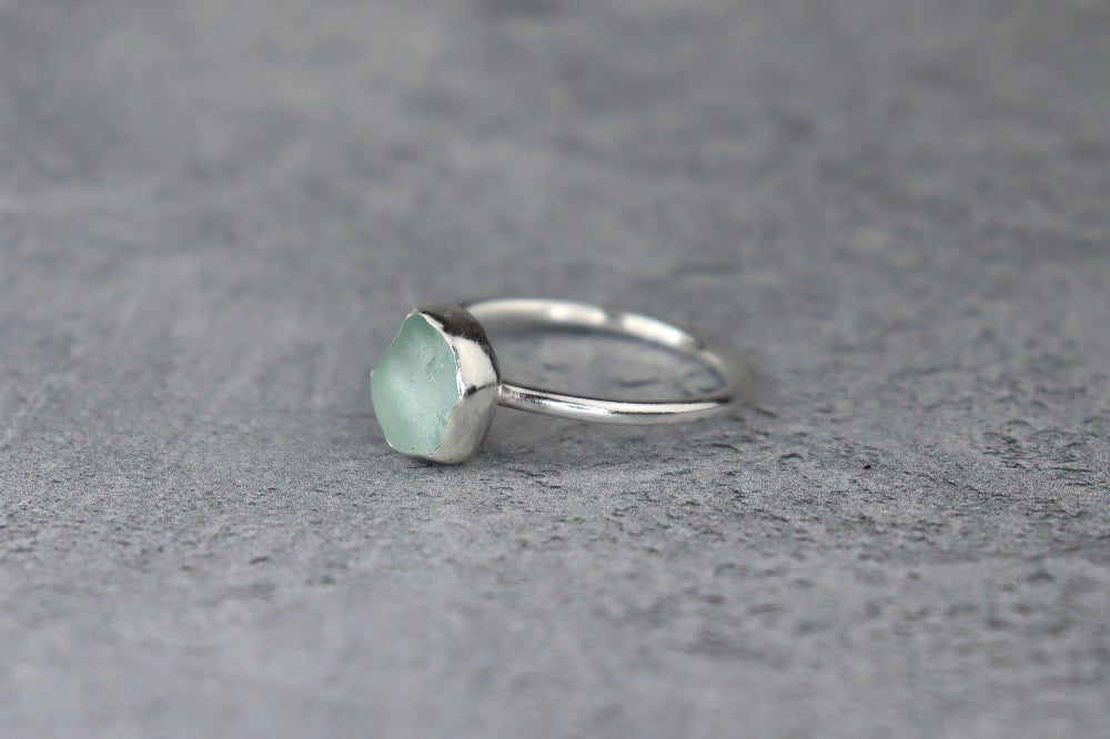 UK Size W Welsh Sea Glass Ring
