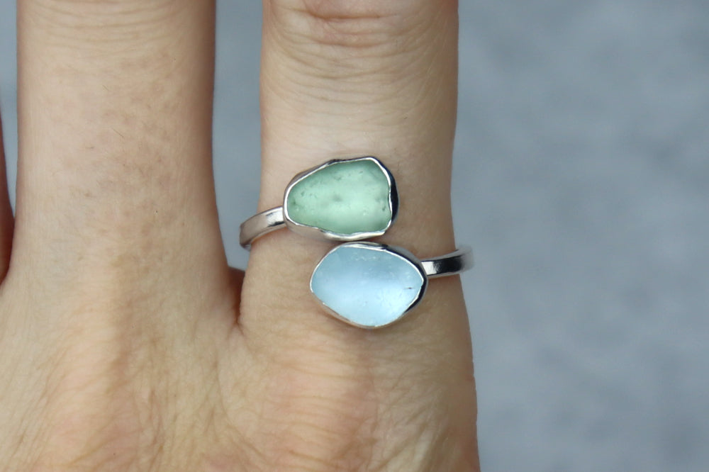 UK Size T/U Welsh Sea Glass Ring