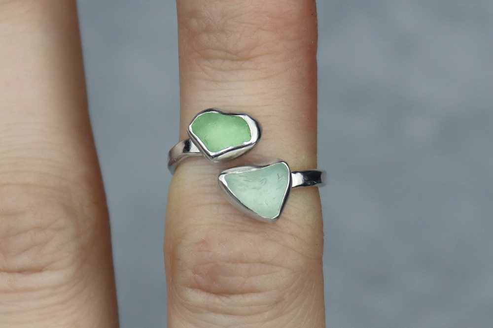 UK Size K Welsh Sea Glass Ring