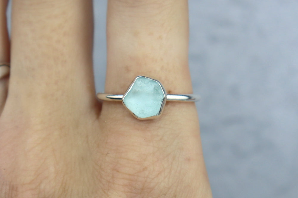 UK Size W Welsh Sea Glass Ring