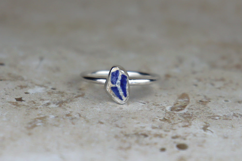 UK Size P Welsh Sea Pottery Ring