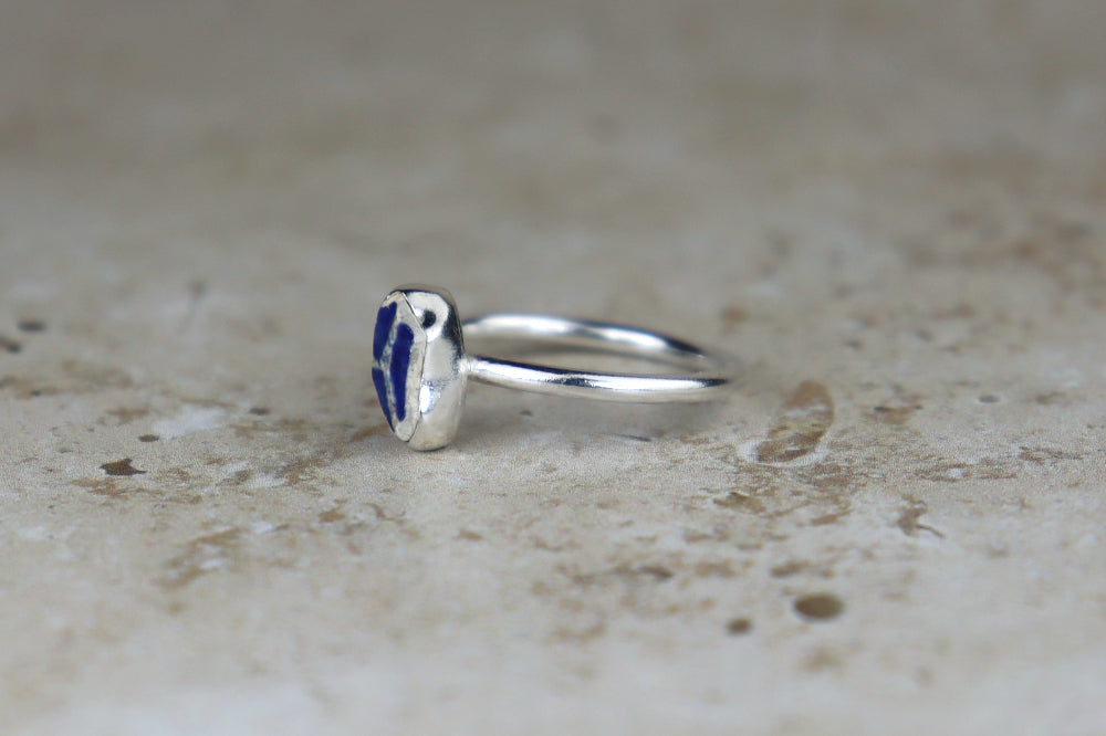 UK Size P Welsh Sea Pottery Ring