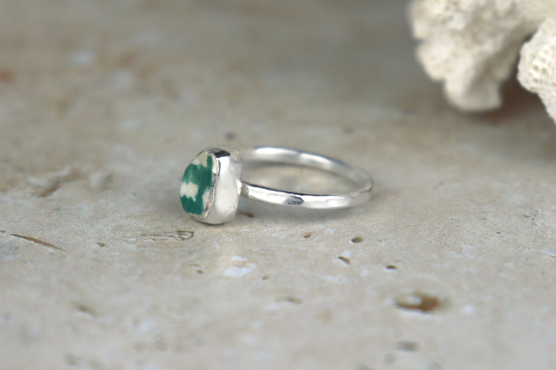 UK Size P/Q Welsh Sea Pottery Ring