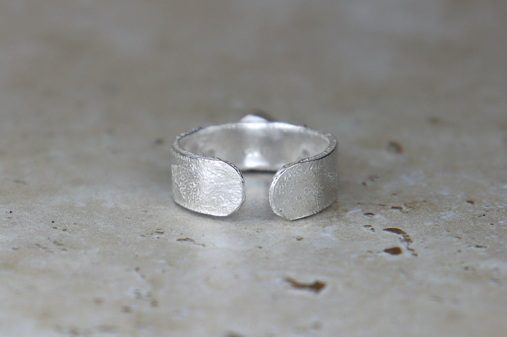 UK Size P Reticulated Welsh Sea Glass Ring