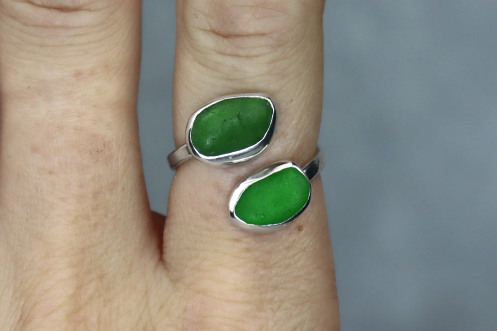 UK Size M/N Welsh Sea Glass Ring