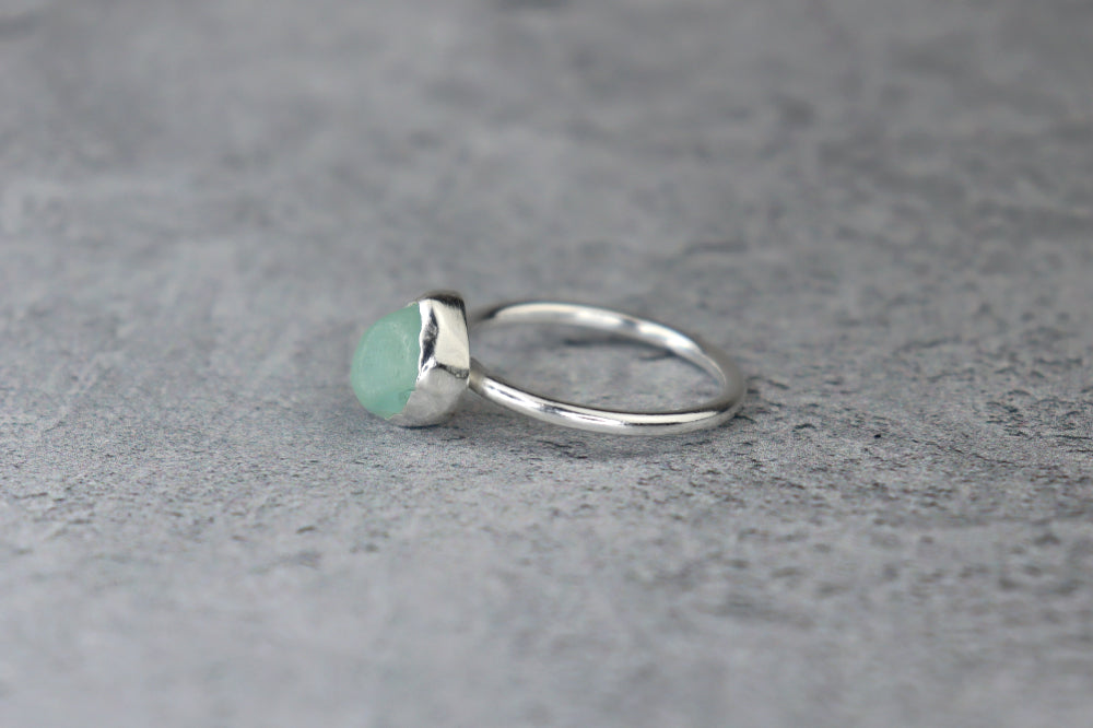 UK Size Q Welsh Sea Glass Ring
