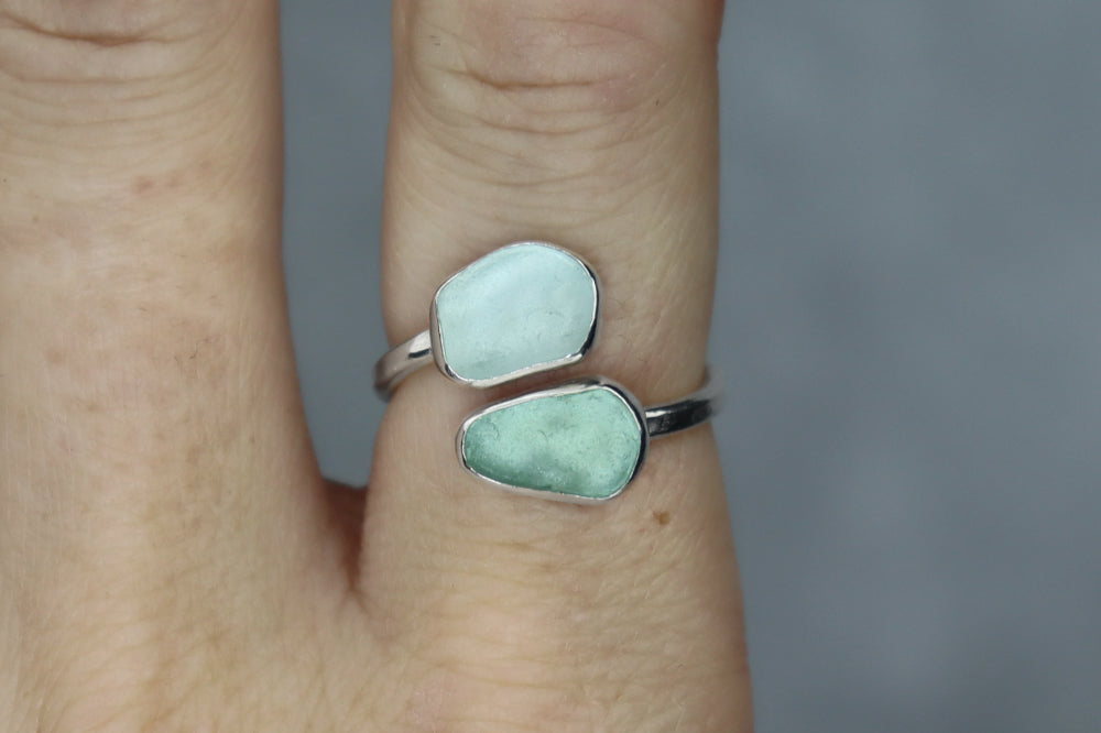 UK Size M/N Welsh Sea Glass Ring