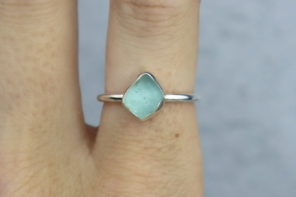 UK Size Q Welsh Sea Glass Ring