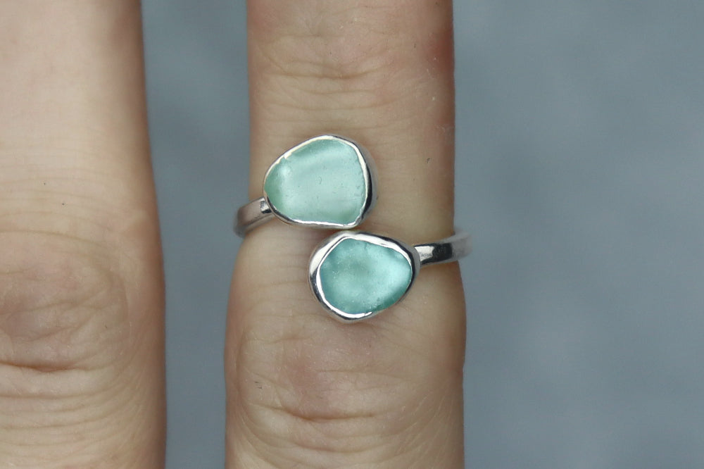 UK Size J/K Welsh Sea Glass Ring