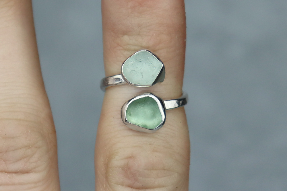 UK Size H/I Welsh Sea Glass Ring