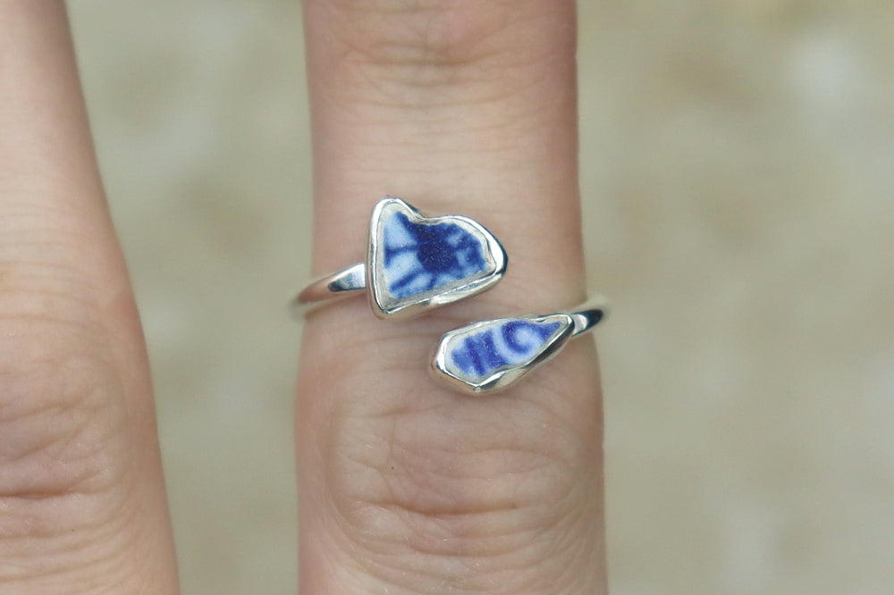 UK Size L Welsh Sea Pottery Ring