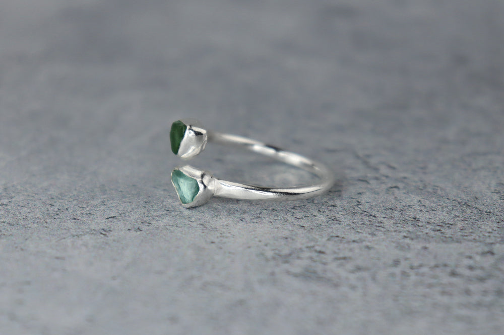 UK Size M Welsh Sea Glass Ring