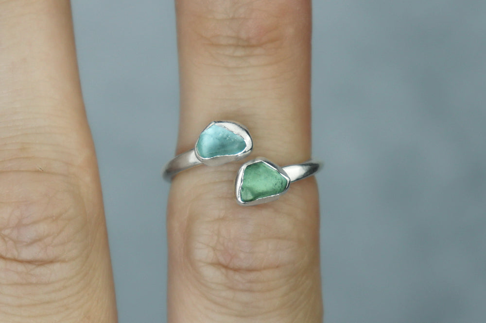 UK Size M Welsh Sea Glass Ring