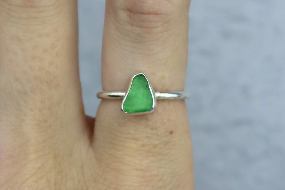 UK Size O/P Welsh Sea Glass Ring