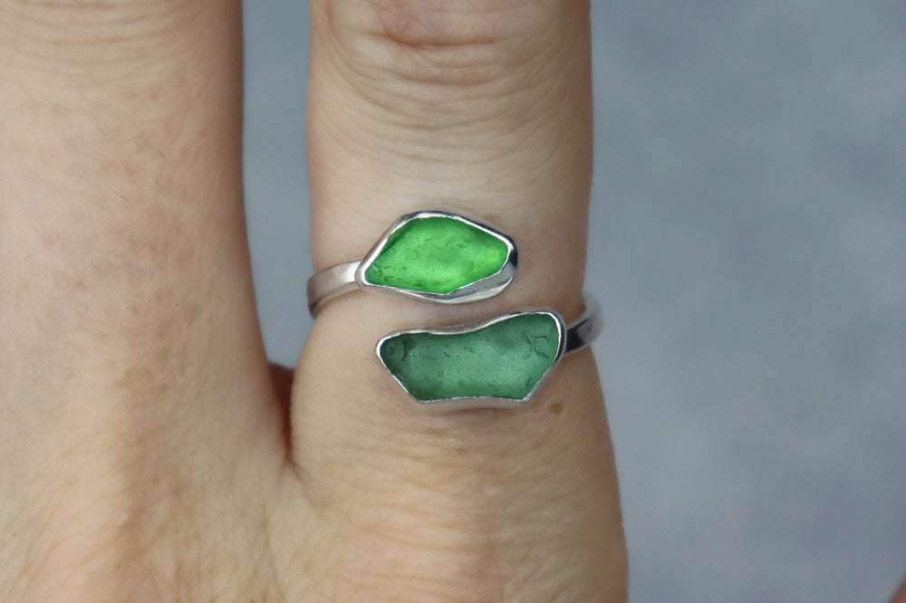 UK Size N Welsh Sea Glass Ring