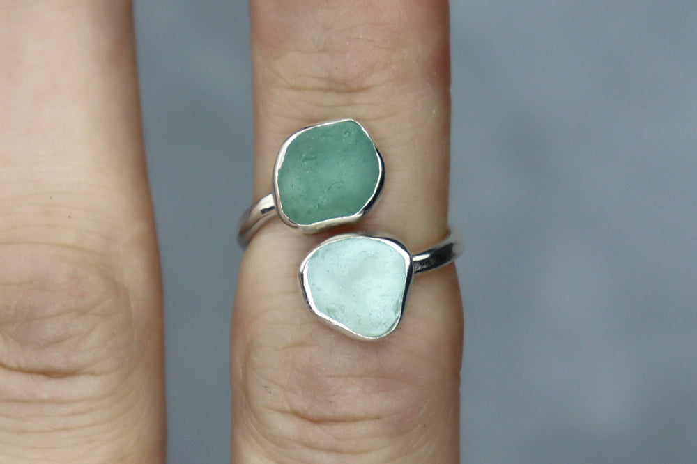 UK Size I/J Welsh Sea Glass Ring