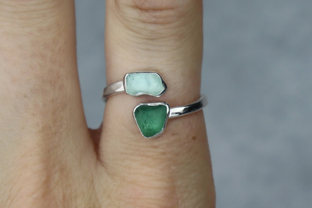 UK Size O Welsh Sea Glass Ring