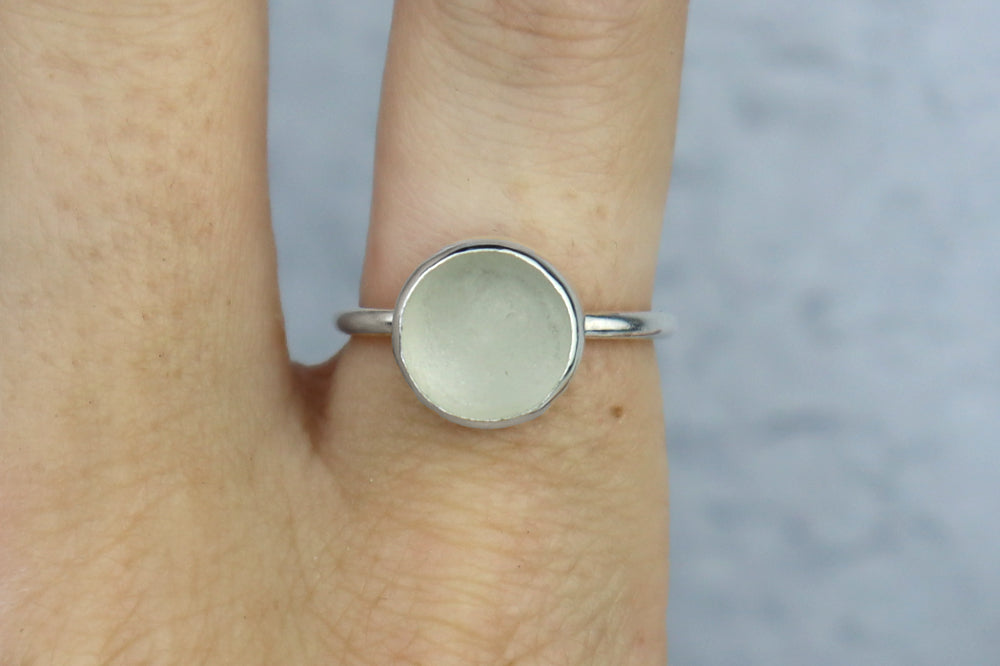 UK Size Q Welsh Sea Glass Ring