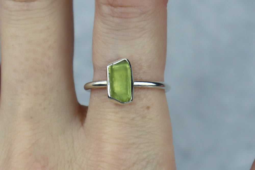 UK Size R Welsh Sea Glass Ring