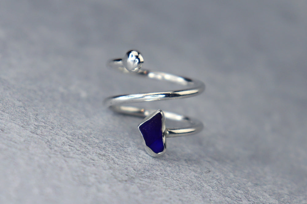 UK Size K/L Welsh Sea Glass Ring