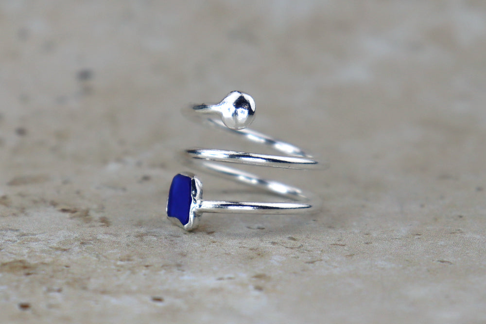 UK Size P Welsh Sea Glass Ring