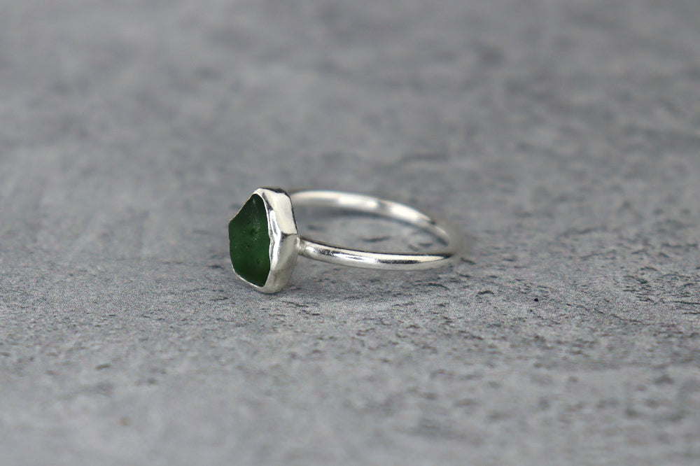 UK Size O Welsh Sea Glass Ring