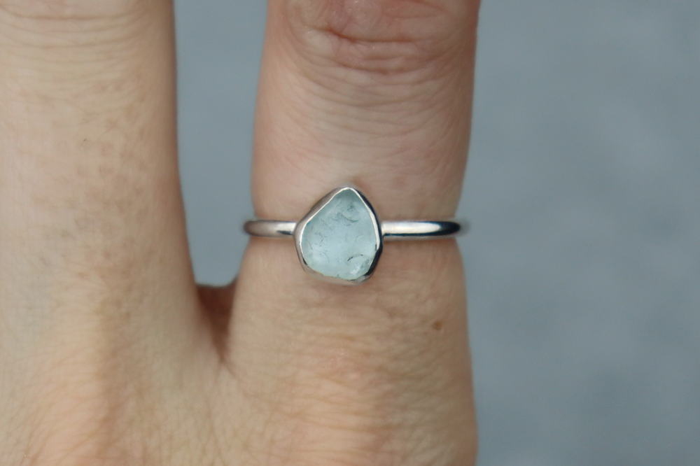 UK Size M Welsh Sea Glass Ring