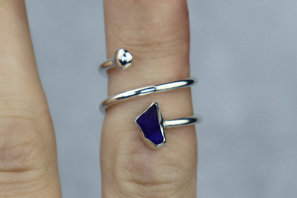 UK Size K/L Welsh Sea Glass Ring