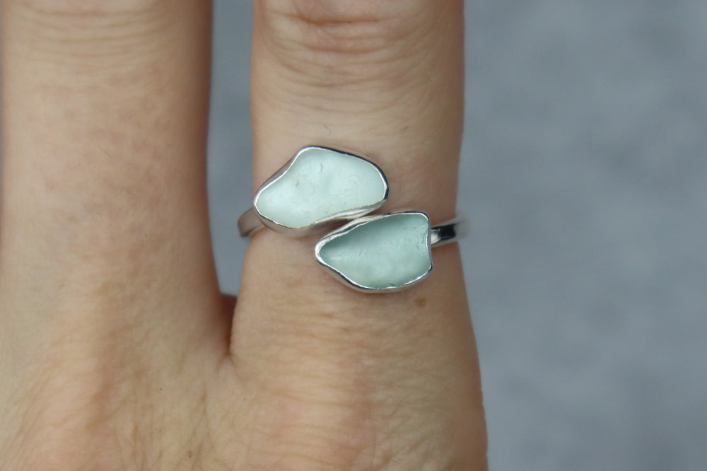 UK Size P Welsh Sea Glass Ring