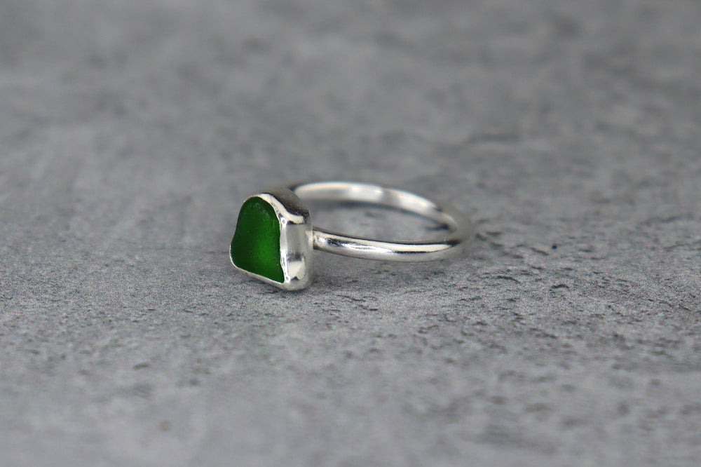 UK Size J/K Welsh Sea Glass Ring