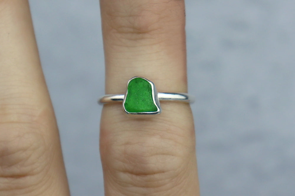 UK Size J/K Welsh Sea Glass Ring