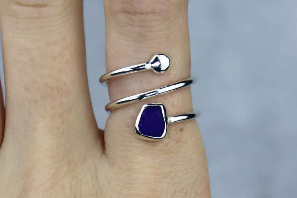 UK Size O/P Welsh Sea Glass Ring