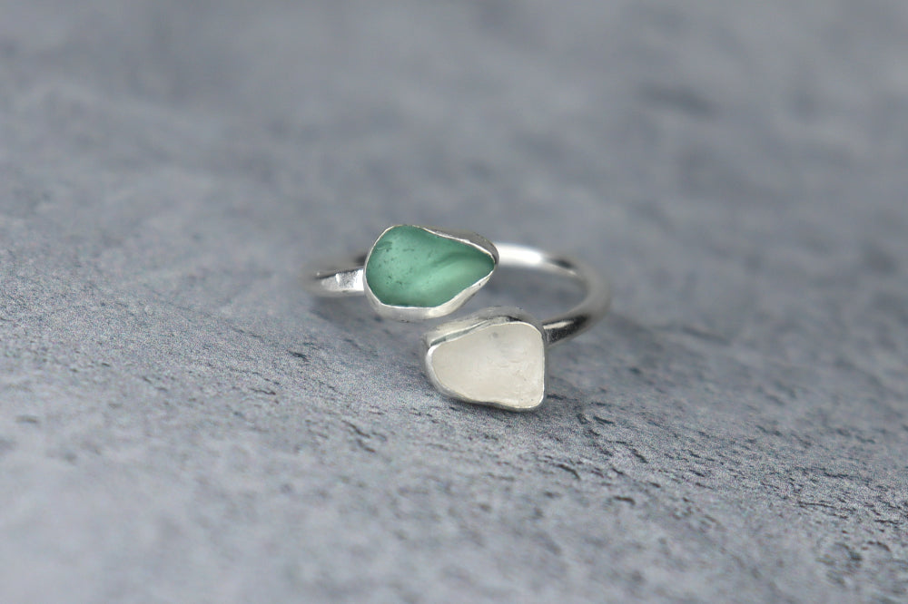 UK Size Q Welsh Sea Glass Ring