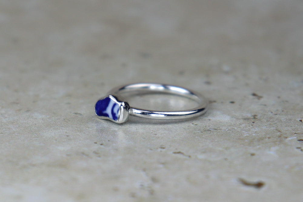 UK Size O/P Welsh Sea Pottery Ring