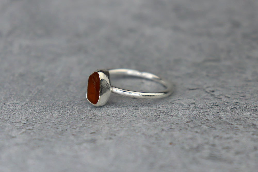 UK Size O Welsh Sea Glass Ring