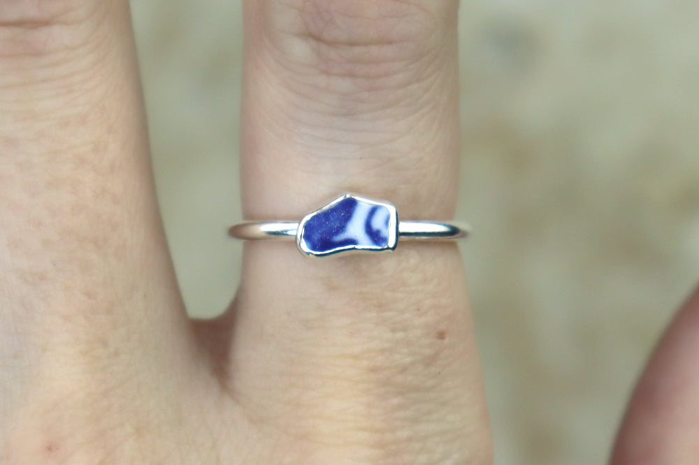 UK Size O/P Welsh Sea Pottery Ring